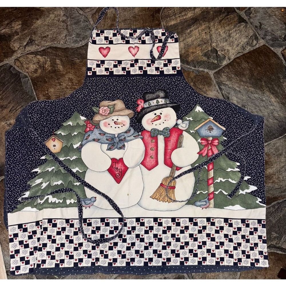 homemade Snowman couple apron